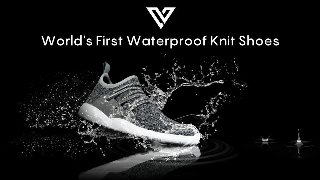 Waterproof cheap knitted shoes